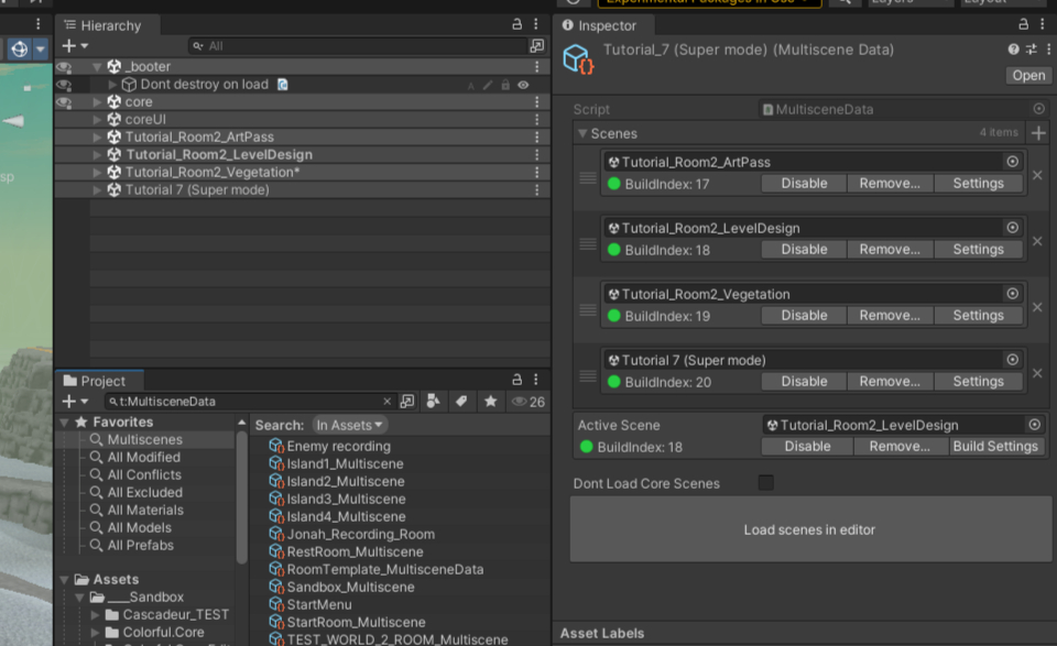 Unity multiscene
